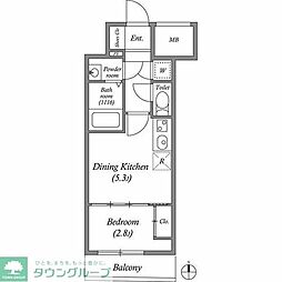 セレニテ本町ルフレ 1DKの間取図画像