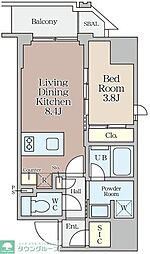 CREATIF堂島 1LDKの間取図画像