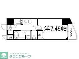 JPレジデンス難波南 1Kの間取図画像