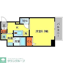 エスリード阿波座サウスプレイス 1Kの間取図画像