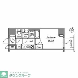 アドバンス大阪メルディア 1Kの間取図画像