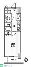 ラドゥセール梅田West 1Kの間取図画像
