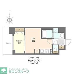 S-RESIDENCE難波西alter 1LDKの間取図画像