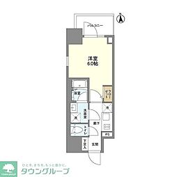 リヴェント難波ウエスト 1Kの間取図画像