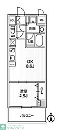 ラドゥセール西宮北口 1LDKの間取図画像