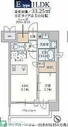 プランドール新北野 1LDKの間取図画像