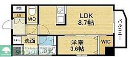 エールグラン吹田片山町 1LDKの間取図画像
