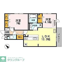 SUNSQUARE千里万博 2LDKの間取図画像
