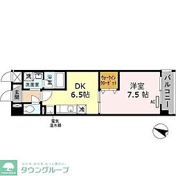 サン・ドミール 1DKの間取図画像