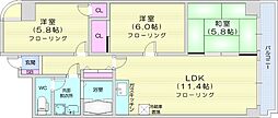 サンシャイン円山第10野村ビル 3LDKの間取図画像