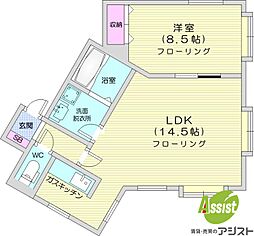 パシャ212 1LDKの間取図画像
