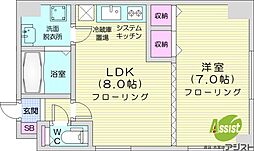 パレスオズ 1LDKの間取図画像