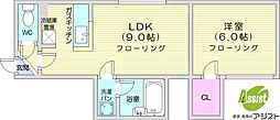 シャネル栄町壱番館 1LDKの間取図画像