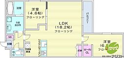 札幌市中央区南十五条西8丁目マンション 2LDKの間取図画像