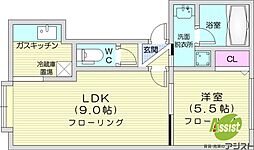 グレースハイツ麻生 1LDKの間取図画像