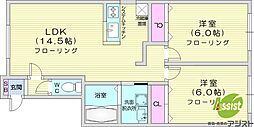 アヴニール2 2LDKの間取図画像