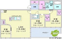 シューレジデンス元町 3LDKの間取図画像