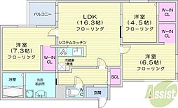 札幌市東区北十三条東5丁目マンション 3LDKの間取図画像