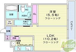 カトレア南8条 1LDKの間取図画像