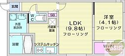札幌市西区発寒七条11丁目マンション 1LDKの間取図画像