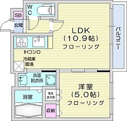 サムティ円山レジデンス 1LDKの間取図画像
