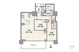 ベイサイドタワー晴海 2LDKの間取図画像