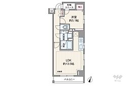 日本橋室町デュープレックスポーション 1LDKの間取図画像