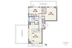 スタイルハウス南麻布 2LDKの間取図画像