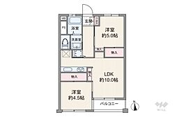 三田コーポラス 2LDKの間取図画像