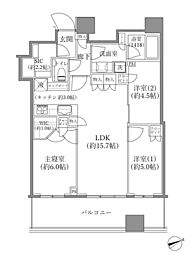 パークタワー勝どきサウス 3LDKの間取図画像