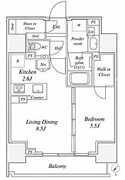 シティハウス四谷三丁目 1LDKの間取図画像