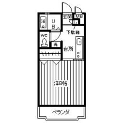 ウィンヒルズ2 1Kの間取図画像