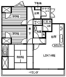 ダイチパレス菜根 3LDKの間取図画像