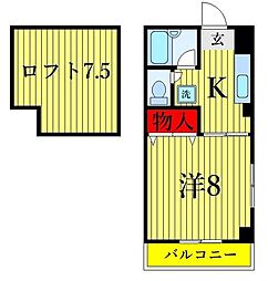 リヴラン・ムラヨシ 1Kの間取図画像