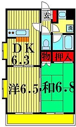 HABITASION南葛西 2DKの間取図画像