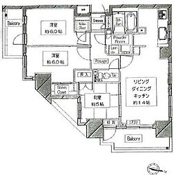 リンテージコート一之江 3LDKの間取図画像
