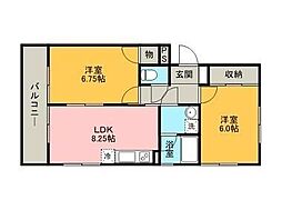 サンシティ・ヒコタA-1 2DKの間取図画像
