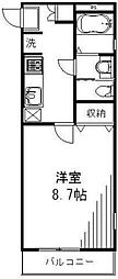 リリックコートハイビスカス 1Kの間取図画像