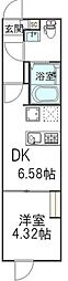 ヴランドール葛西 1DKの間取図画像
