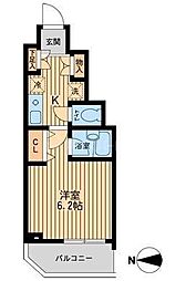 ドゥーエ西大島 1Kの間取図画像
