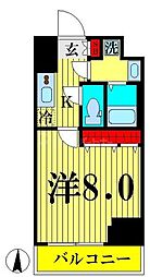 リテラス大島 1Kの間取図画像