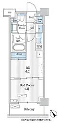 パークアクシス門前仲町テラス 1DKの間取図画像
