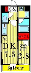 ALTERNA住吉 1DKの間取図画像