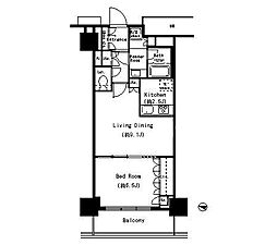 キャナルスクウェア豊洲 1LDKの間取図画像