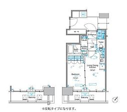 パークアクシス豊洲キャナル 1LDKの間取図画像