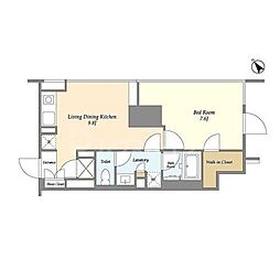 FULLHOUSEMONZENNAKACHO 1LDKの間取図画像