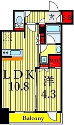 コンフォリア東陽町 1LDKの間取図画像