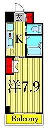 ローズウッド・ハイツ門前仲町 1Kの間取図画像