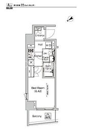 プラウドフラット門前仲町4 1Kの間取図画像