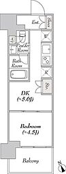 ウエリスアーバン水天宮前 1DKの間取図画像
